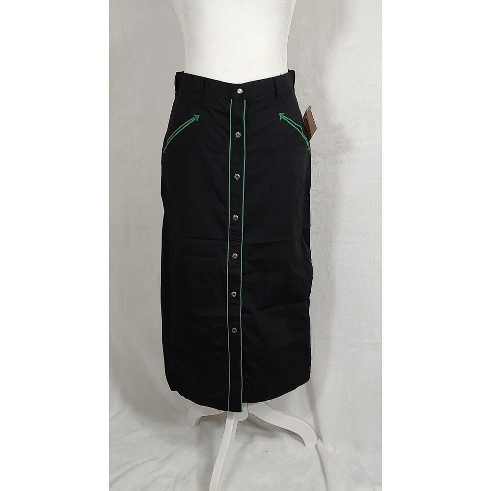 Ralph Lauren Black Midi Skirt with Green Trim